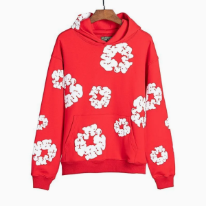 Unisex Denim Tears Hoodie Cotton Wreath 3D Puff Print Streetwear Pullover Hoodie